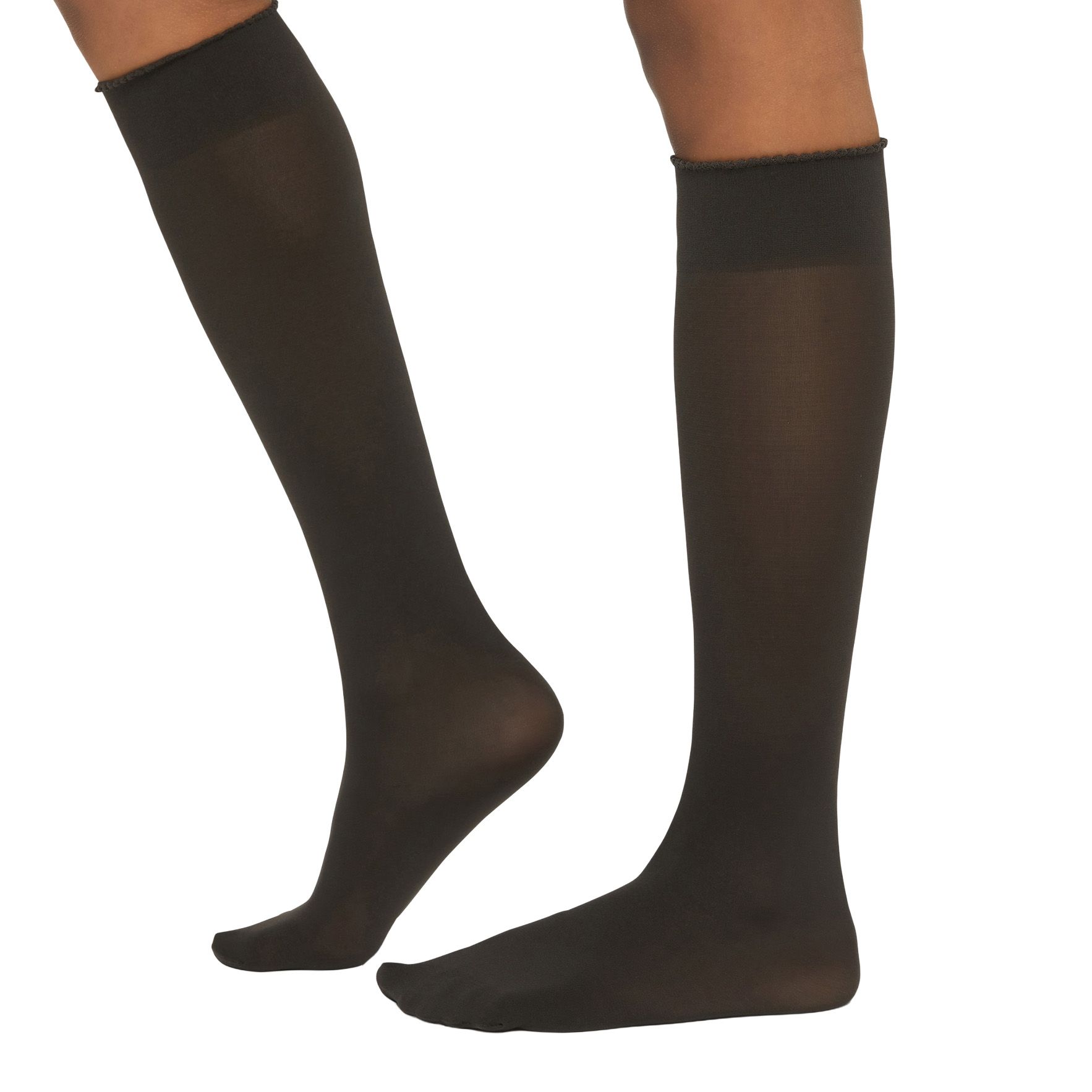 Wolford Velvet de Luxe 50 Knee-Highs Nearly Black 170358 zwart