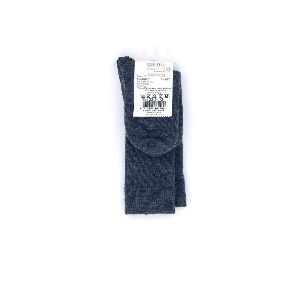 Mp Denmark Wool Rib Knee Socks 229955 grijs