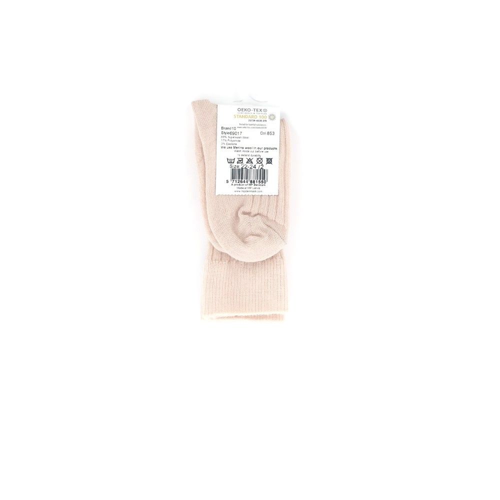 Mp Denmark Wool Rib Knee Socks 229958 roze