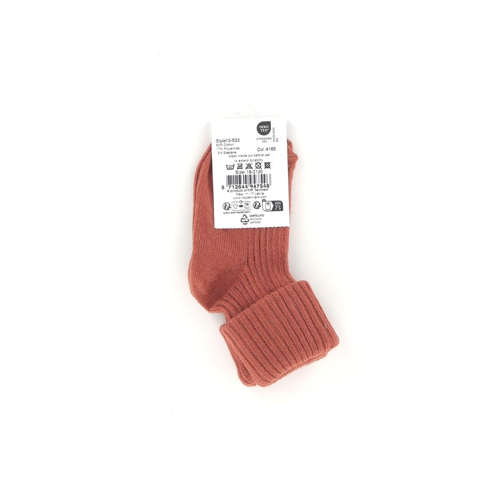 Mp Denmark Cotton Rib Baby Socks 236816 cognac