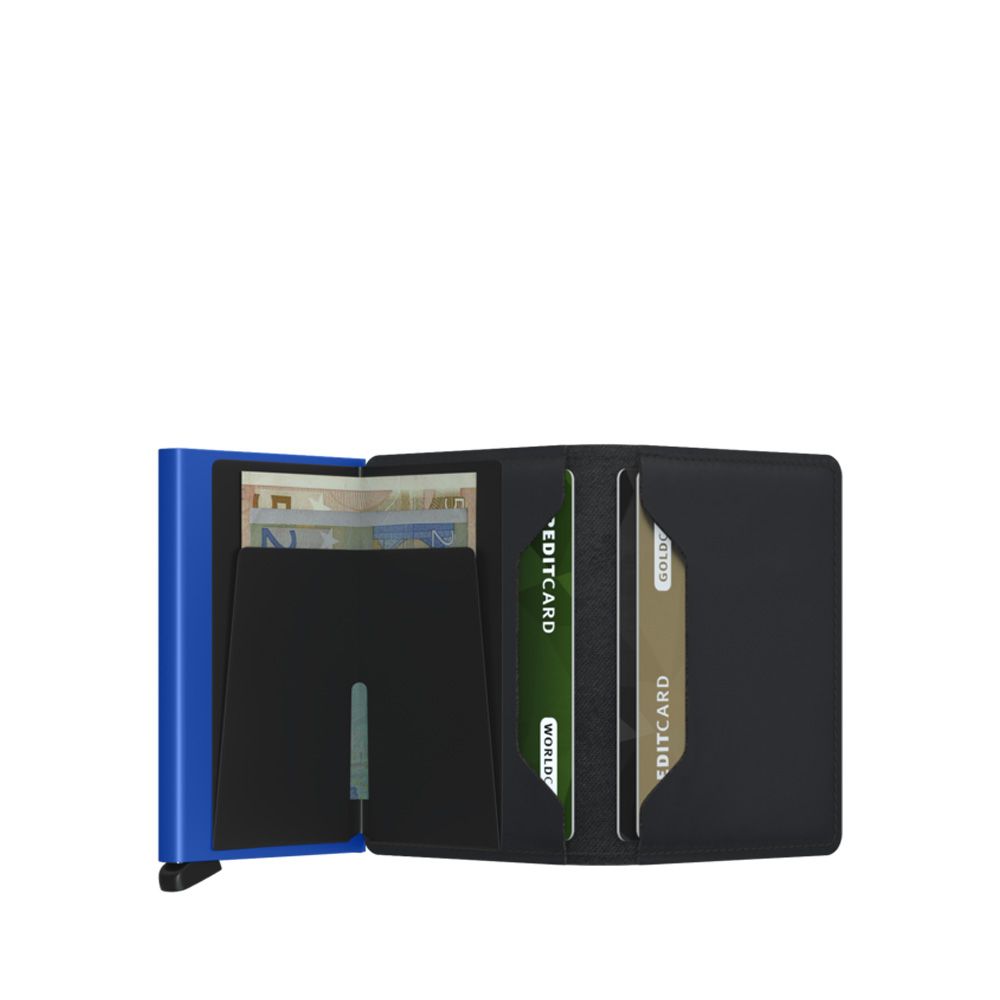 Secrid Slimwallet Matte Black/Blue 238716 zwart