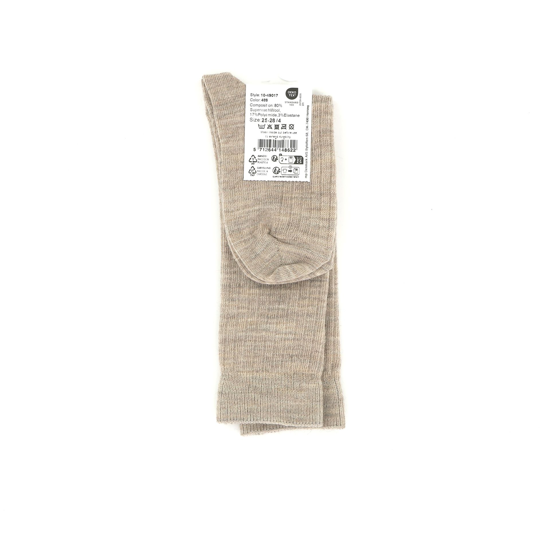 Mp Denmark Kneesock Wool Rib 247436 beige