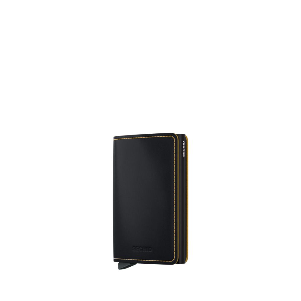 Secrid Slimwallet Matte Black/Ochre 253506 zwart