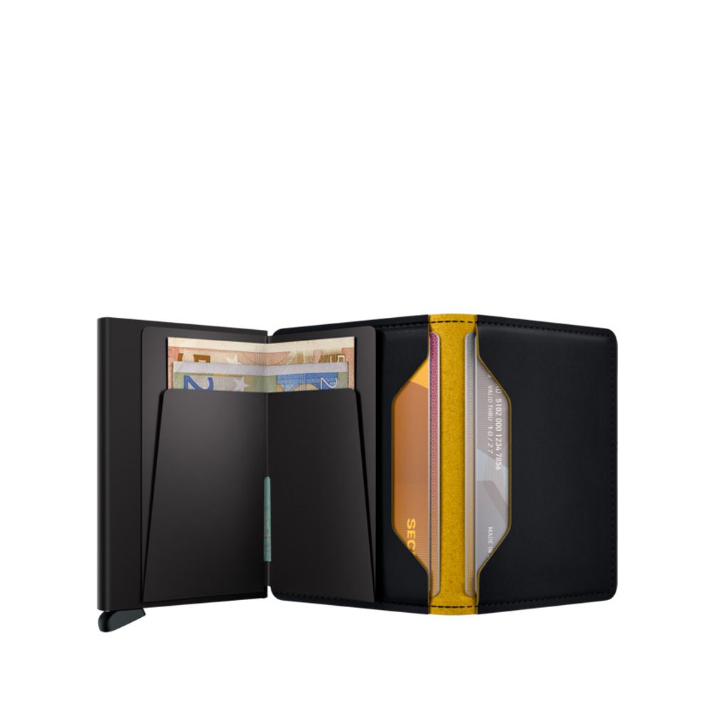 Secrid Slimwallet Matte Black/Ochre 253506 zwart