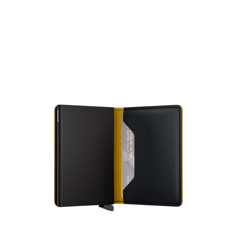 Secrid Slimwallet Matte Black/Ochre 253506 zwart