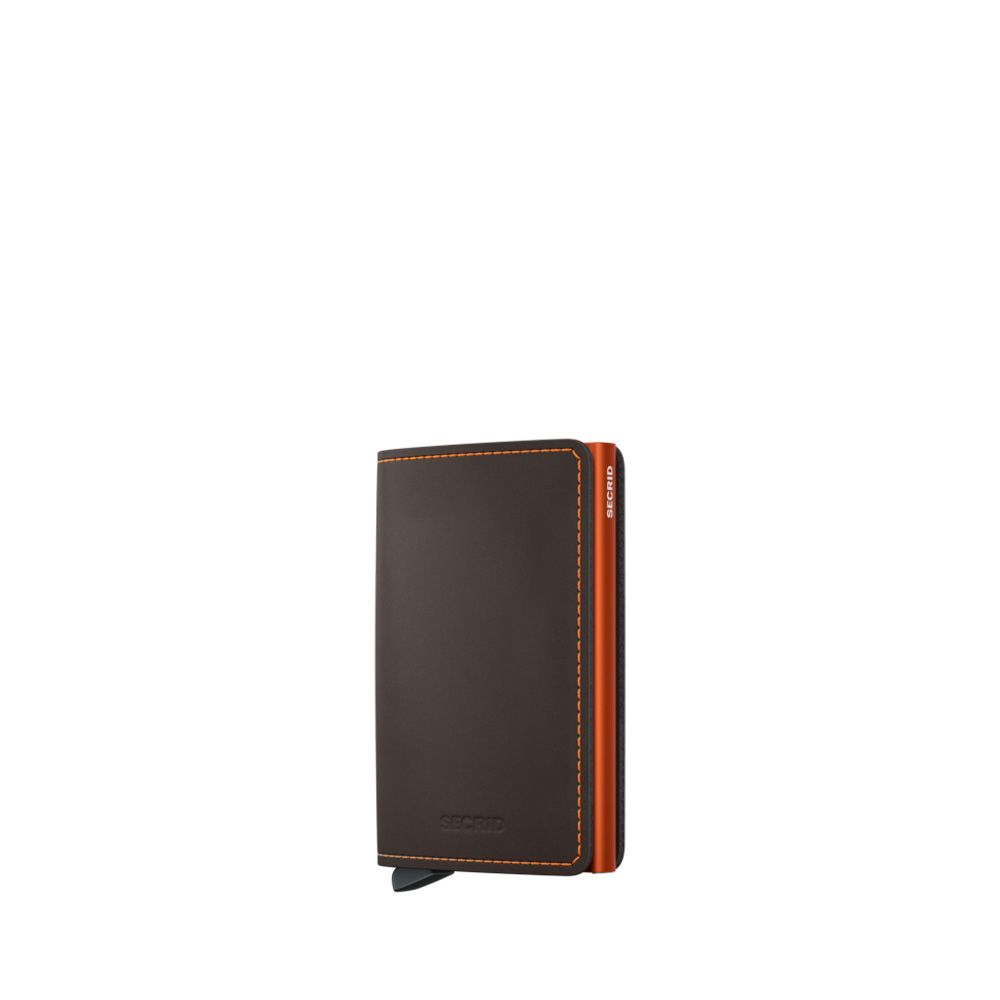 Secrid Slimwallet Matte Truffle/Orange 253507 bruin