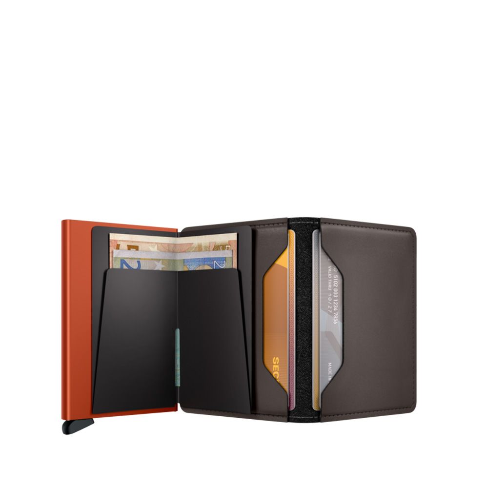 Secrid Slimwallet Matte Truffle/Orange 253507 bruin