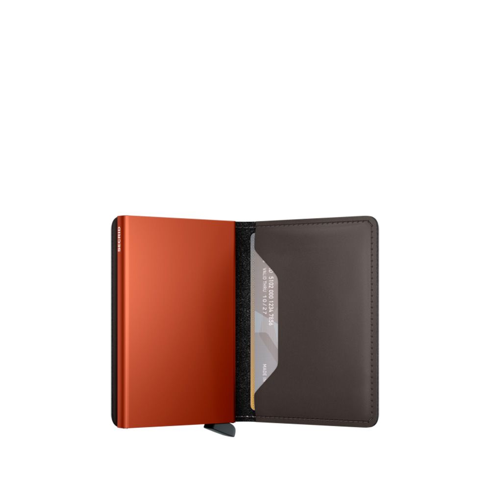 Secrid Slimwallet Matte Truffle/Orange 253507 bruin