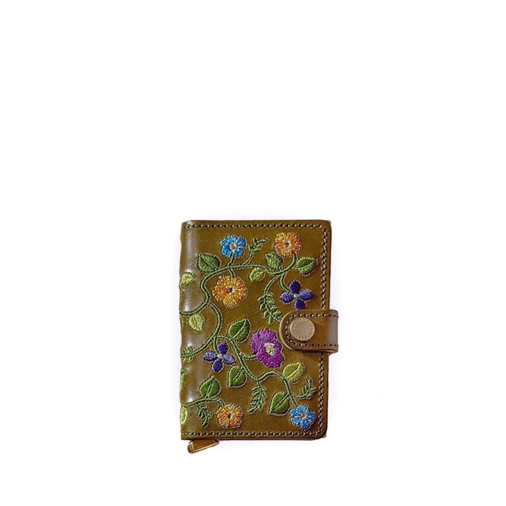 Secrid Miniwallet Stitch Flower Olive 253523 groen