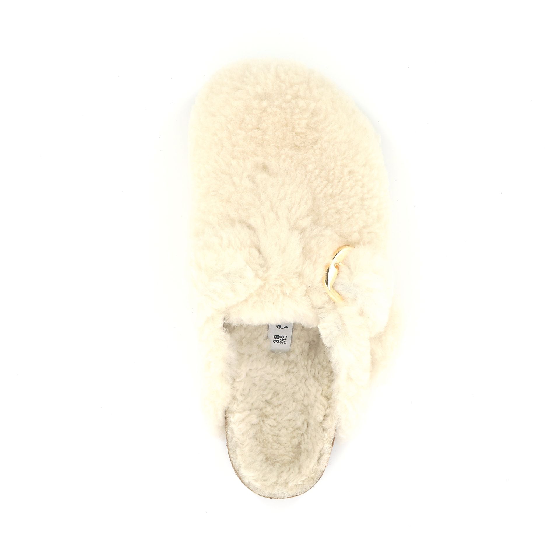 Birkenstock Boston Big Buckle Fur 256704 beige