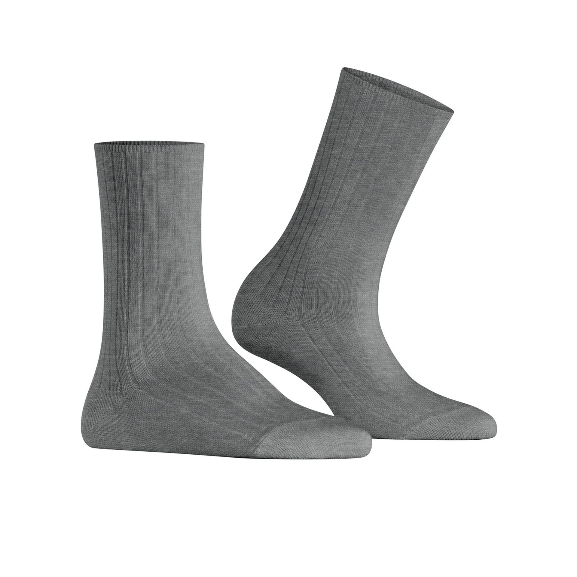 Falke Cotton Rib Light Grey Mel. 257469 grijs