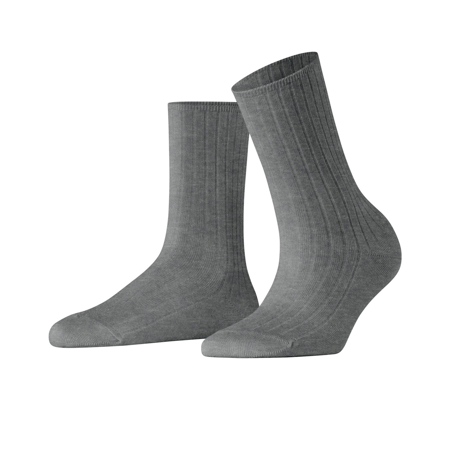 Falke Cotton Rib Light Grey Mel. 257469 grijs
