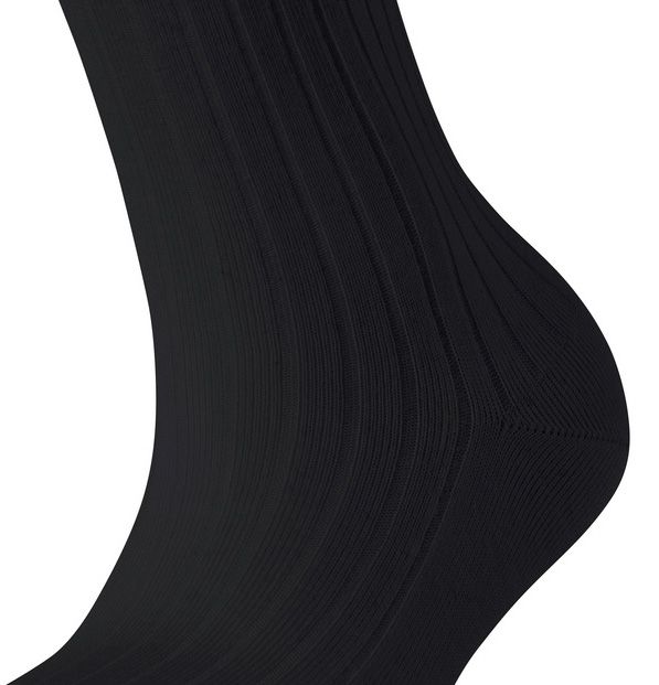 Falke Cotton Rib Black 257472 zwart