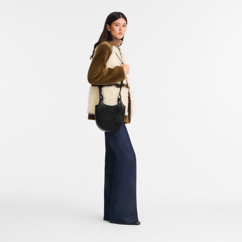 Longchamp Le Foulonné Crossbody S Noir 258177 zwart