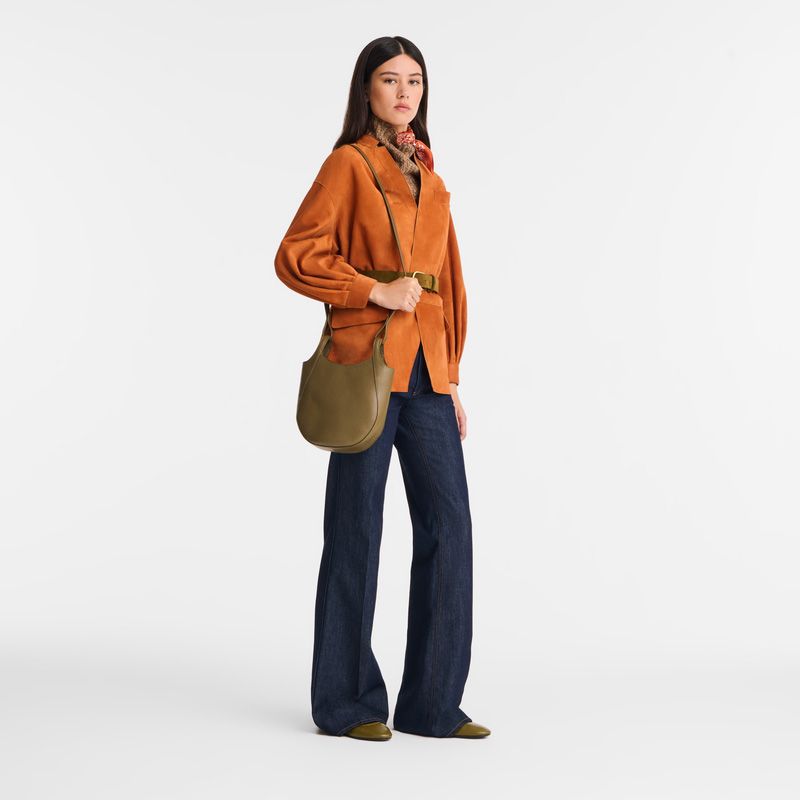 Longchamp Le Foulonné Crossbody S Capre 258179 groen