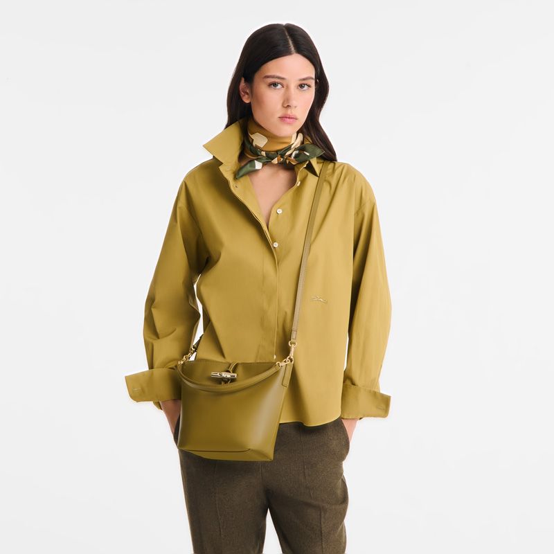 Longchamp Le Roseau Bucket XS Olive 258185 groen