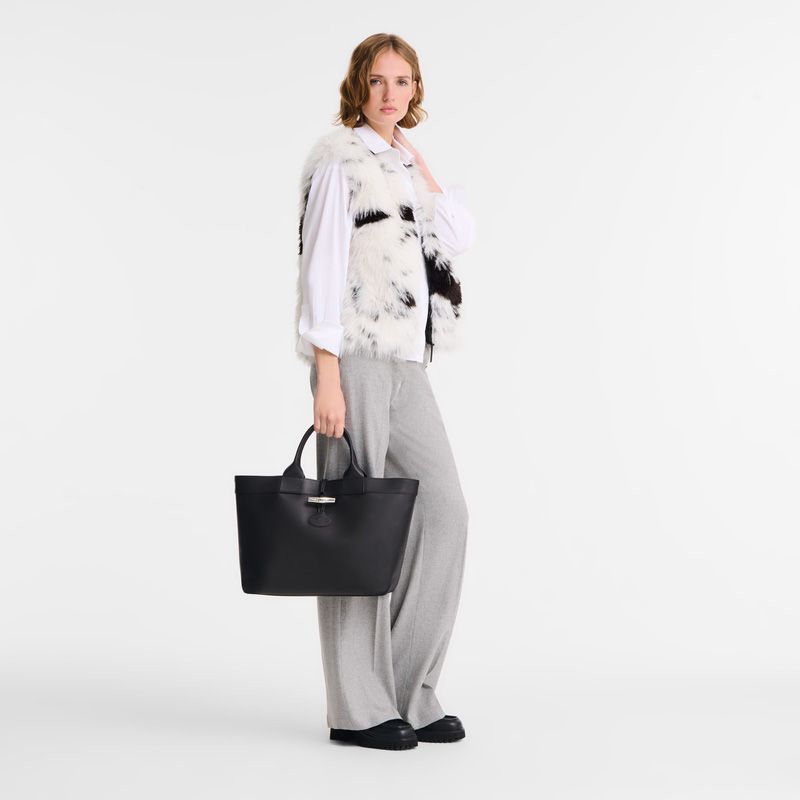 Longchamp Le Roseau Shopper L 258188 zwart