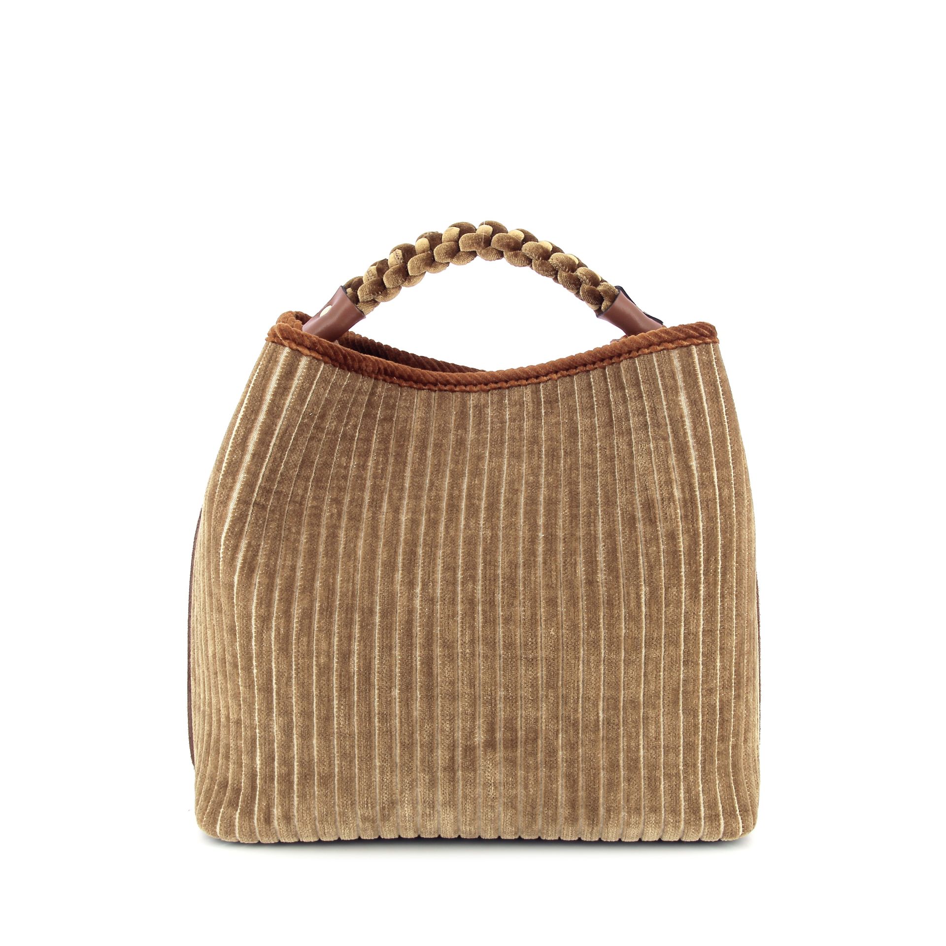 Via Mail Bag Coral Velvet 258194 cognac