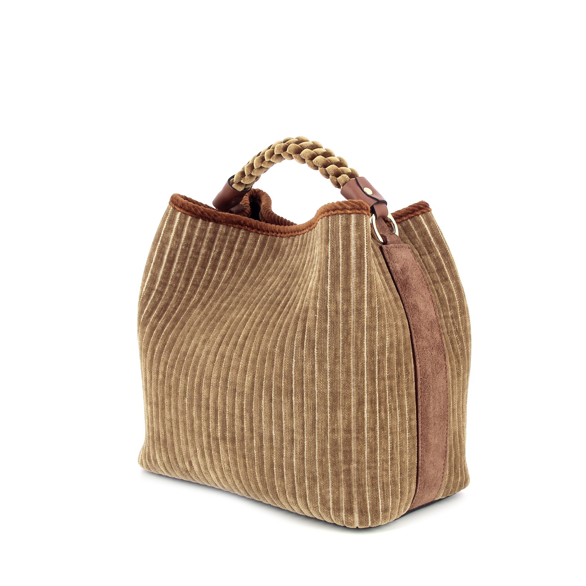 Via Mail Bag Coral Velvet 258194 cognac