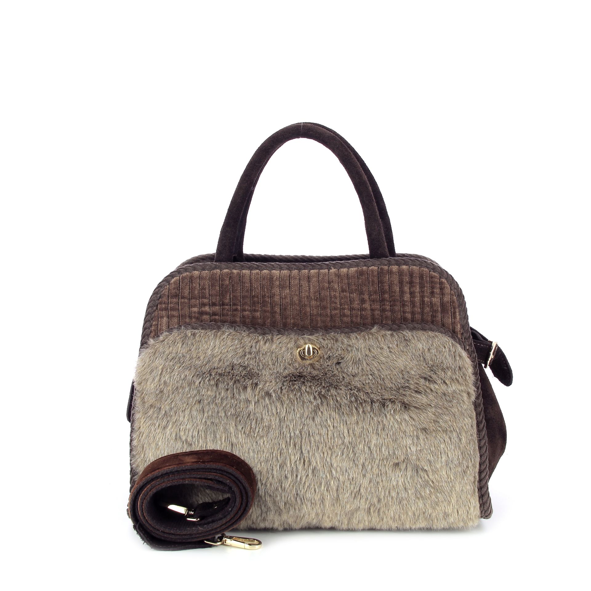 Via Mail Bag Sharon Fur 258201 taupe