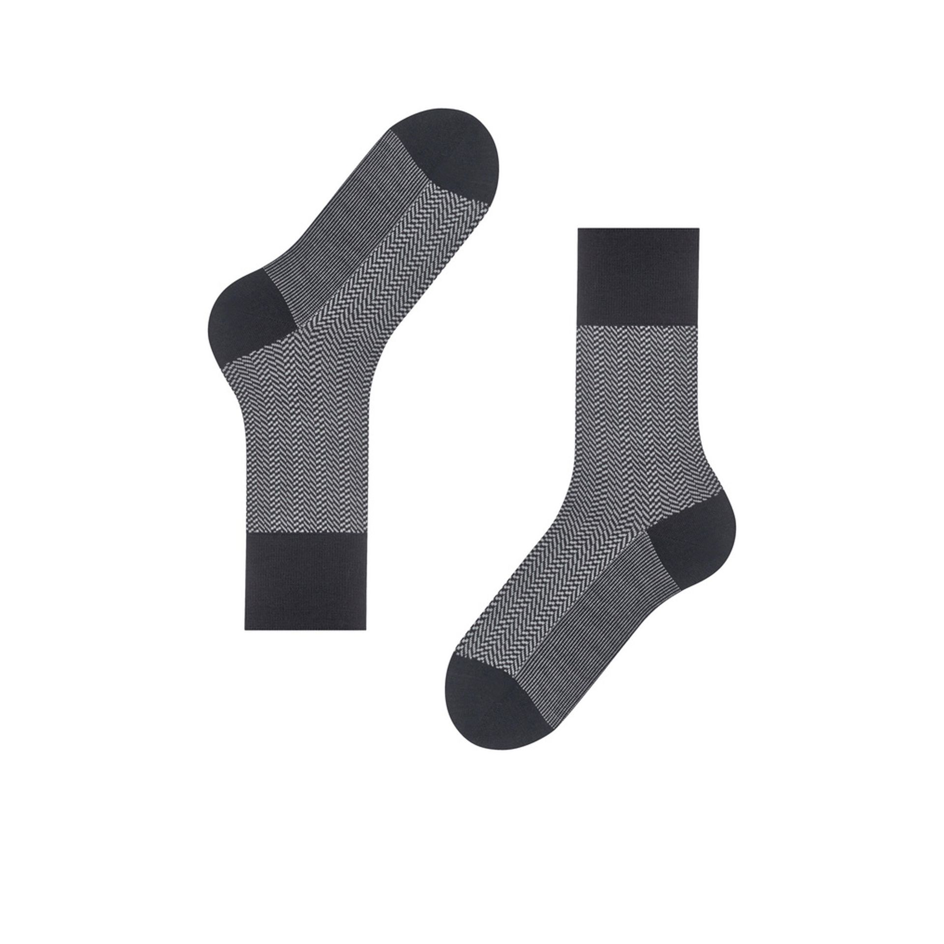 Falke Airport Herringstripe Black 258208 grijs