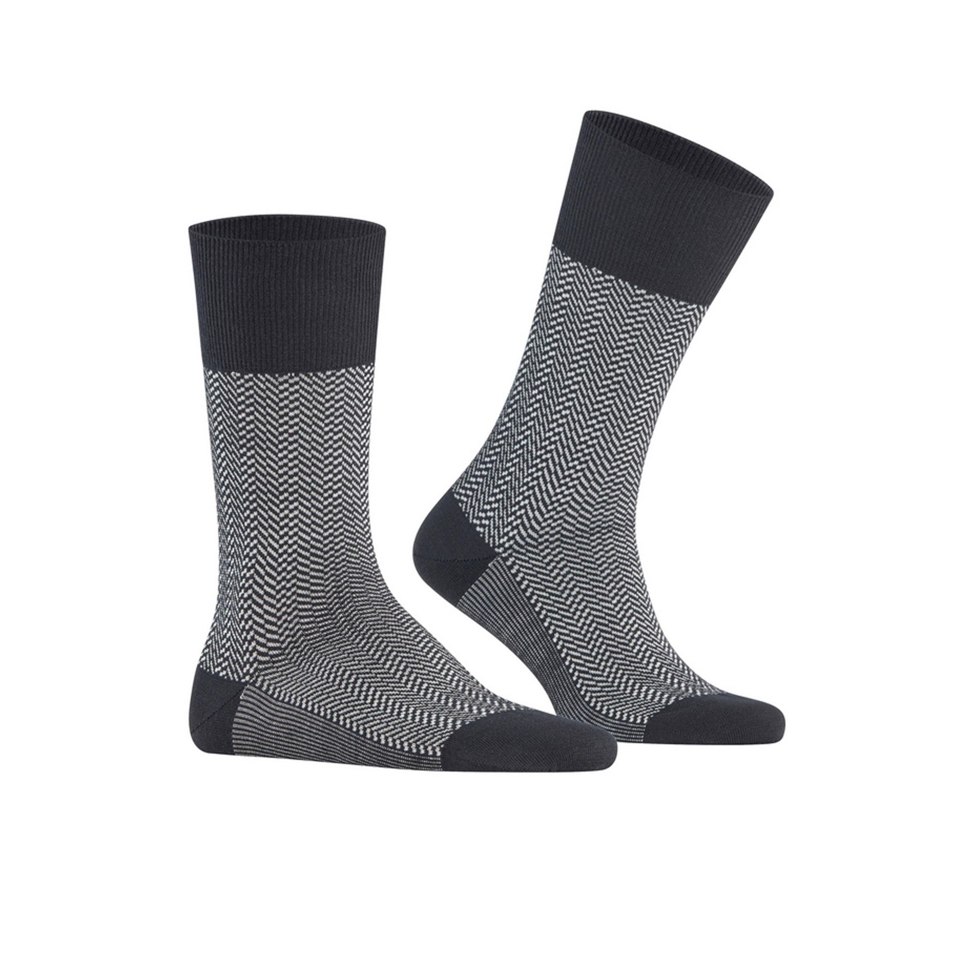 Falke Airport Herringstripe Black 258208 grijs