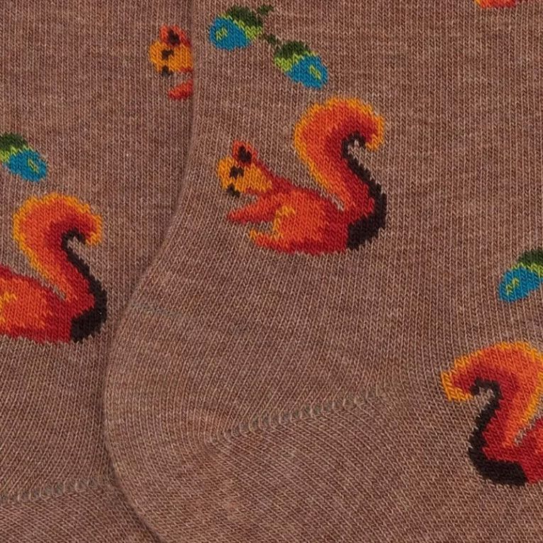 Doré Doré Sokken Fantaisie eekhoorns 258394 cognac