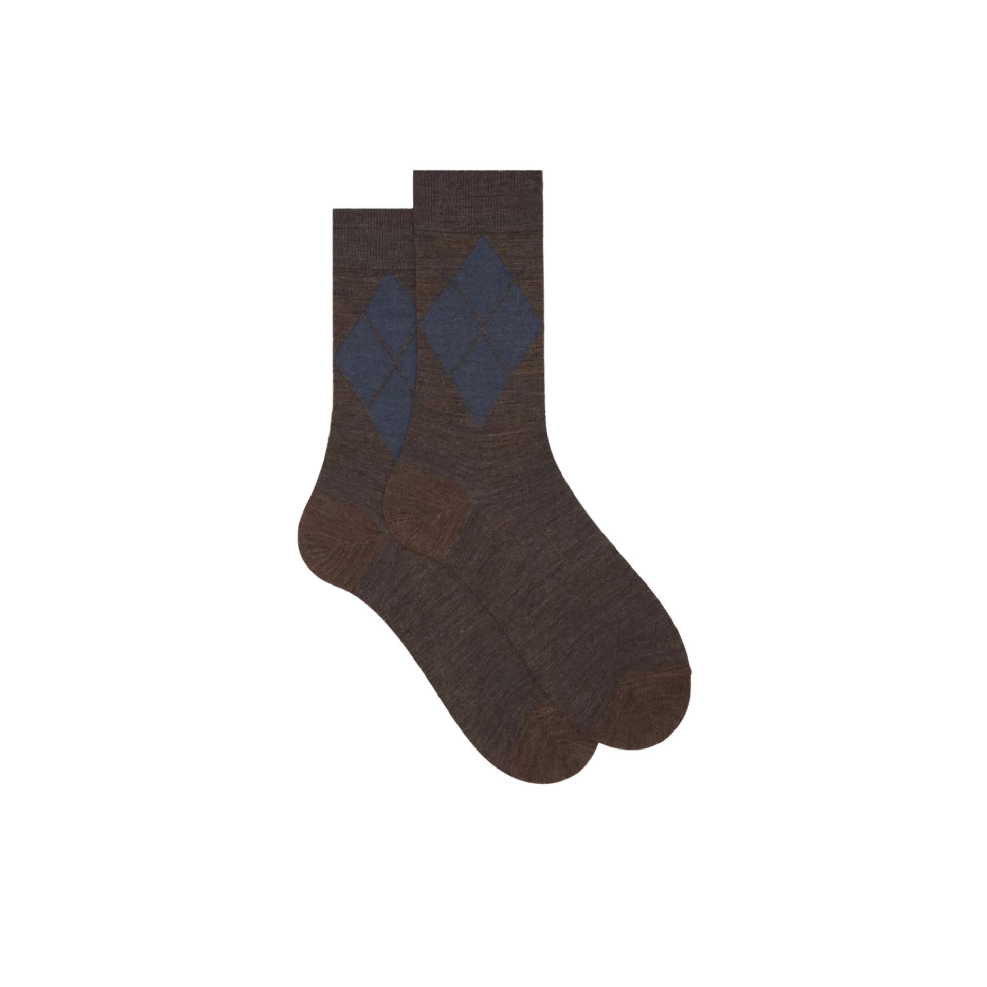 Doré Doré Sokken Laine Mérinos Fantaisie Brun/bleu 258467 taupe