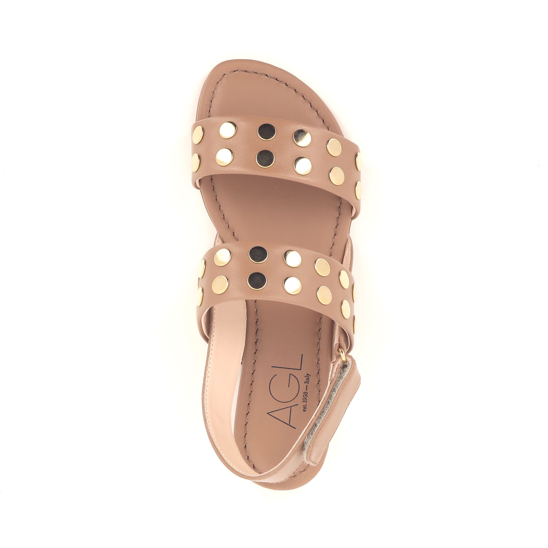 Agl Summer Sandal Studs 260747 cognac