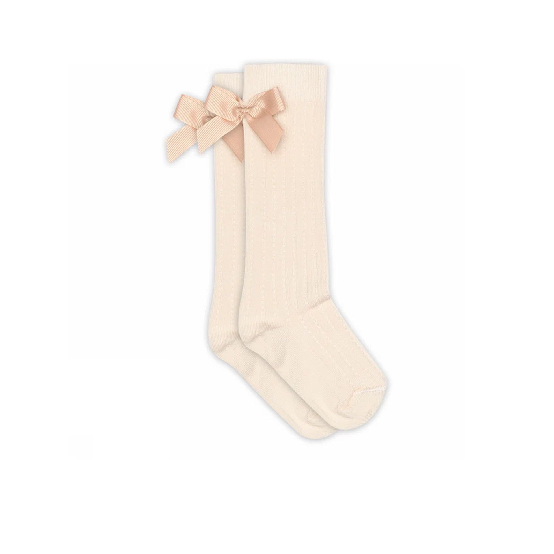 Mp Denmark Liva Knee Socks Bow Dew 260971 beige