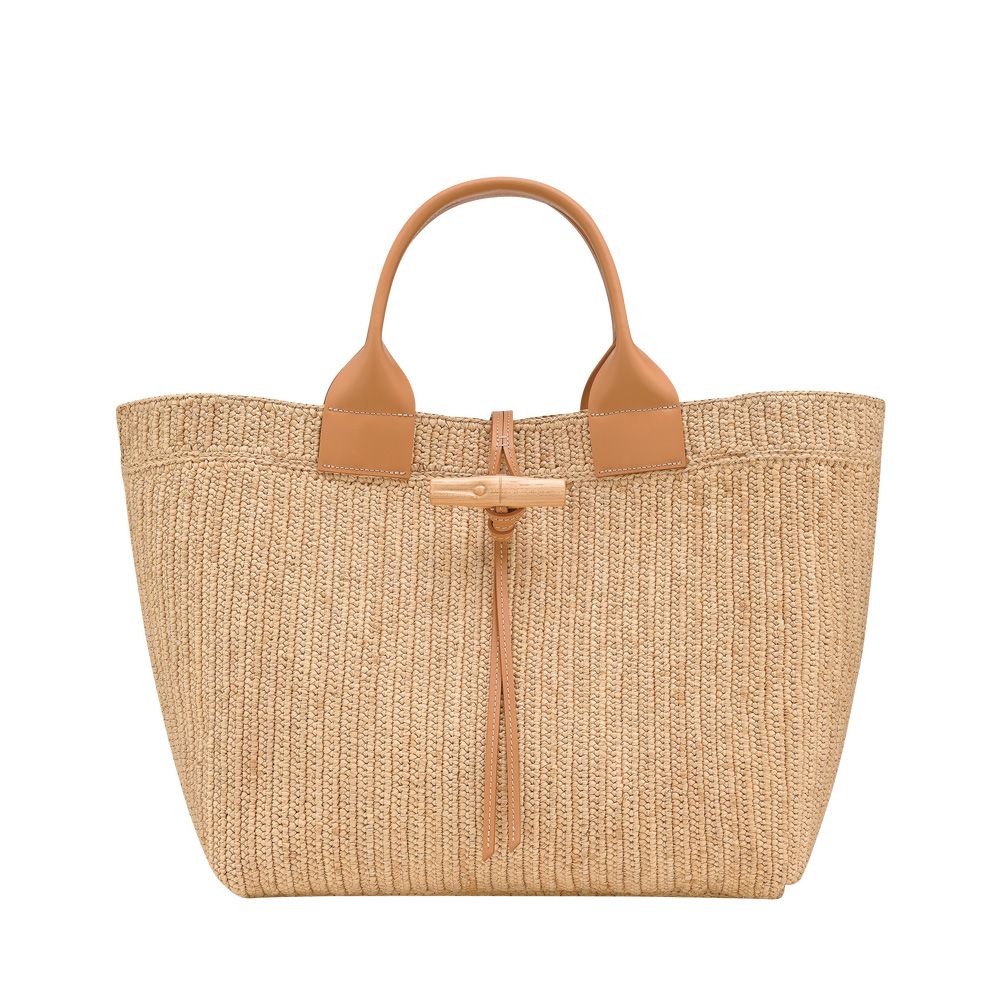 Longchamp Le Roseau L Raphia 261059 cognac