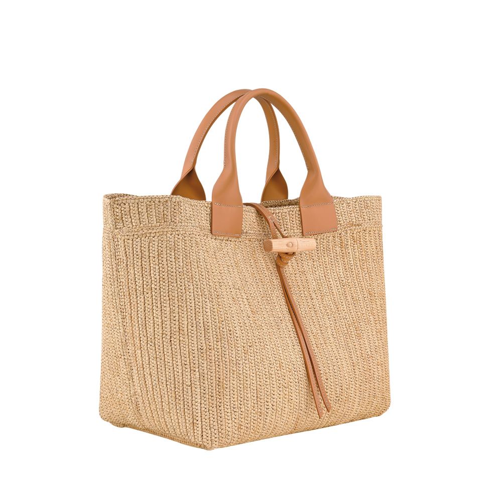 Longchamp Le Roseau L Raphia 261059 cognac