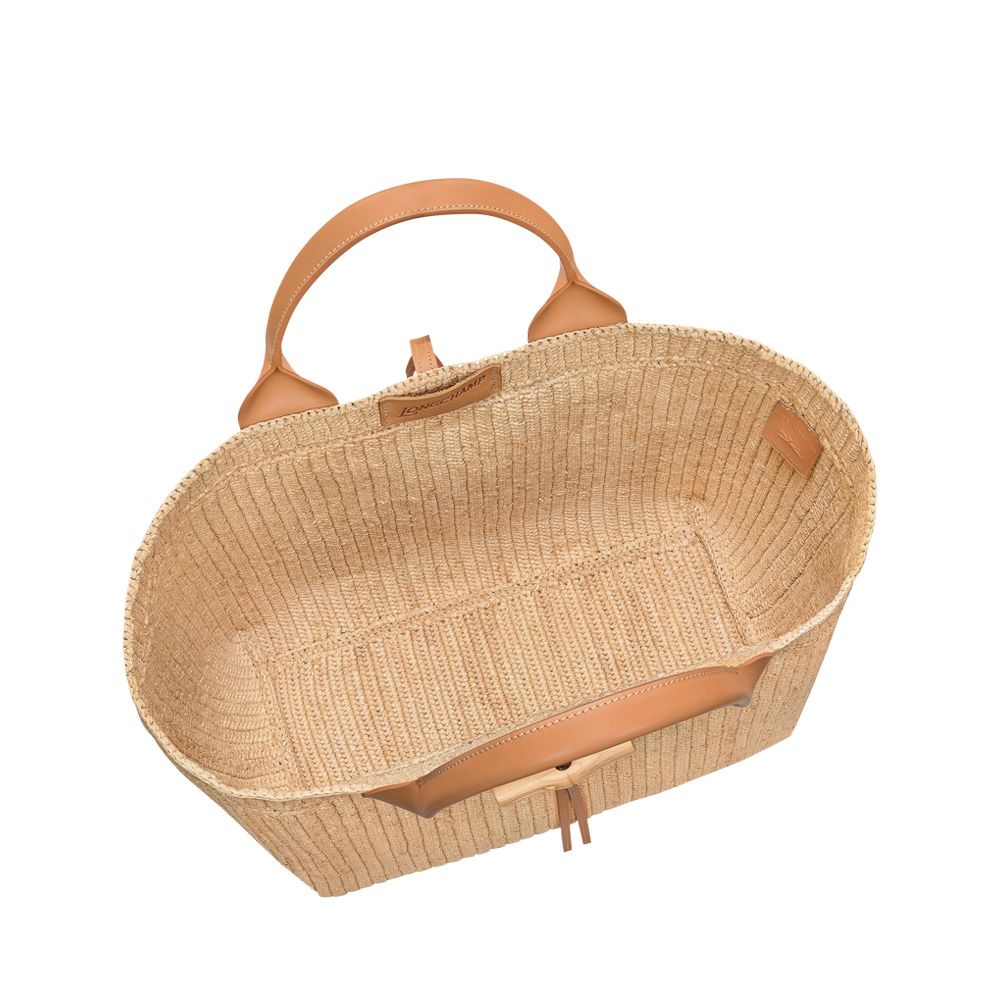 Longchamp Le Roseau L Raphia 261059 cognac