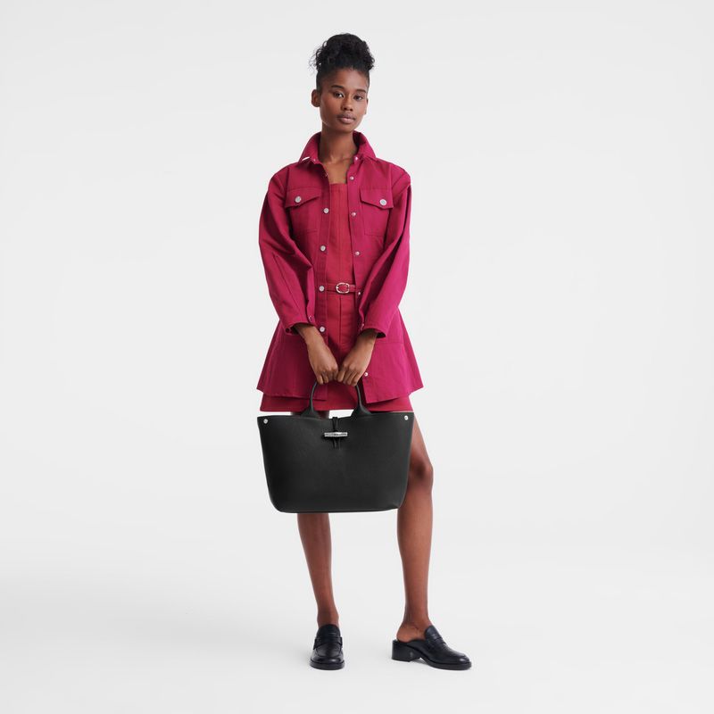 Longchamp Le Roseau L Noir 261063 zwart