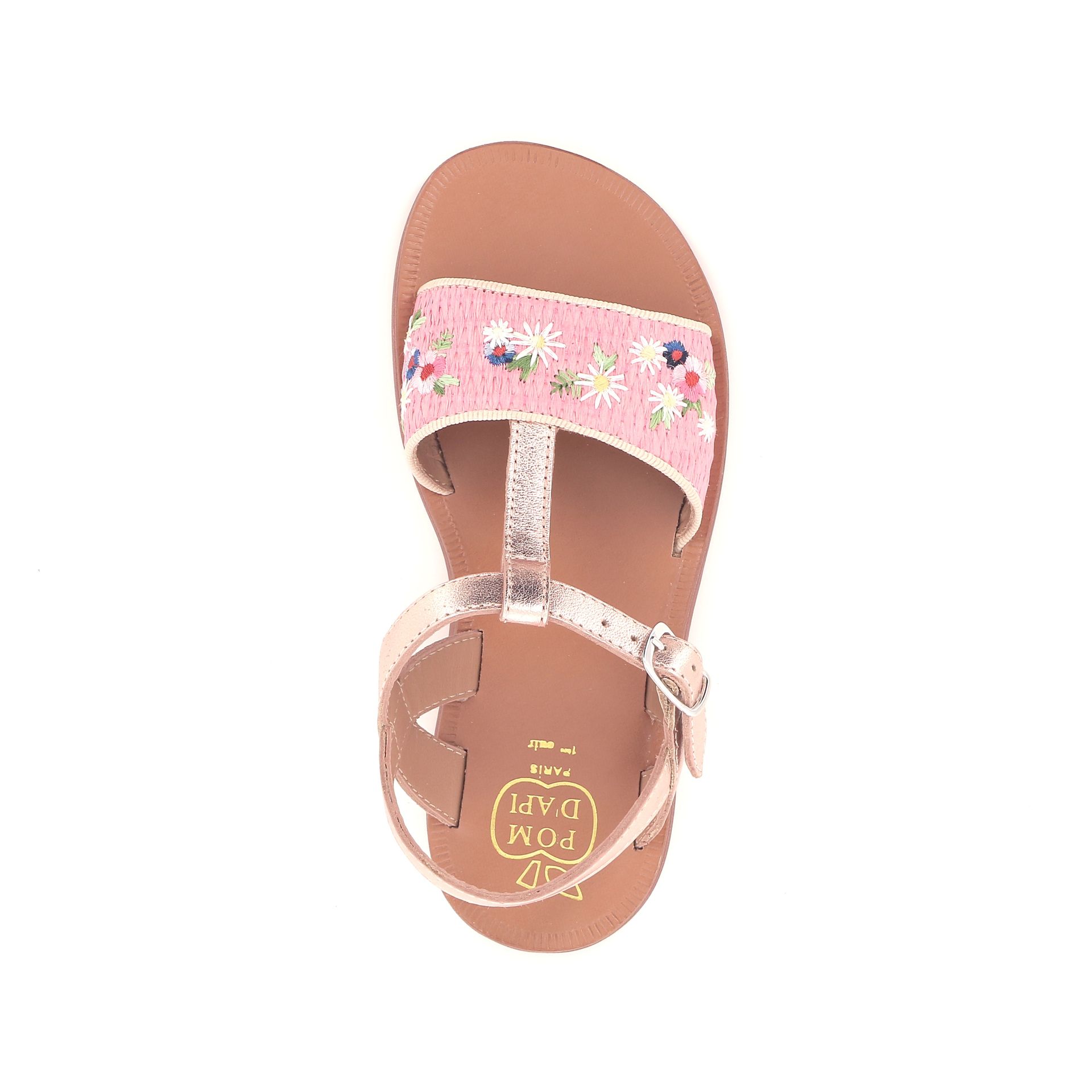 Pom D'api Plagette Raphia Brod 261617 roze