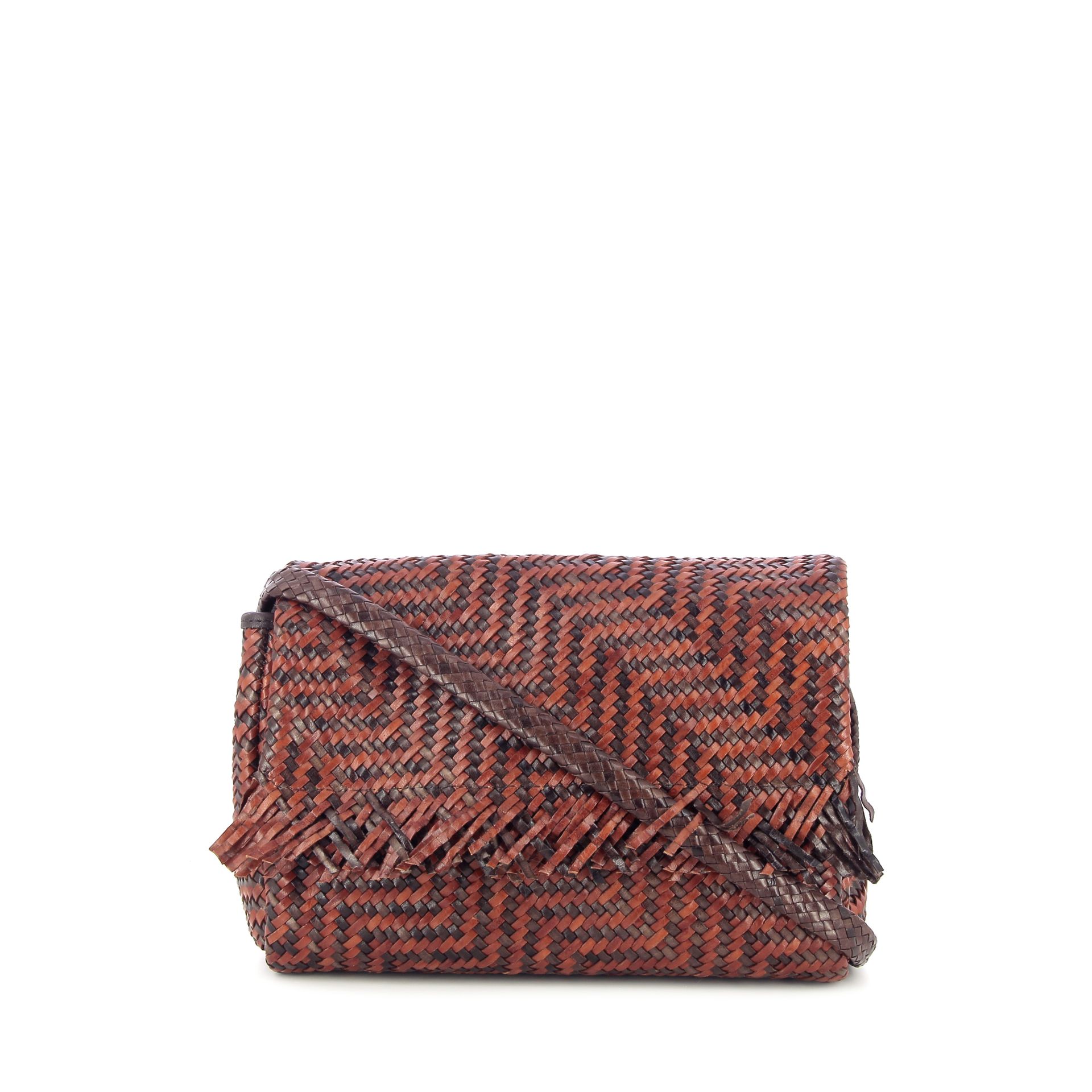 Allan K Caroline Fringes Zigzag Caramel 262329 cognac