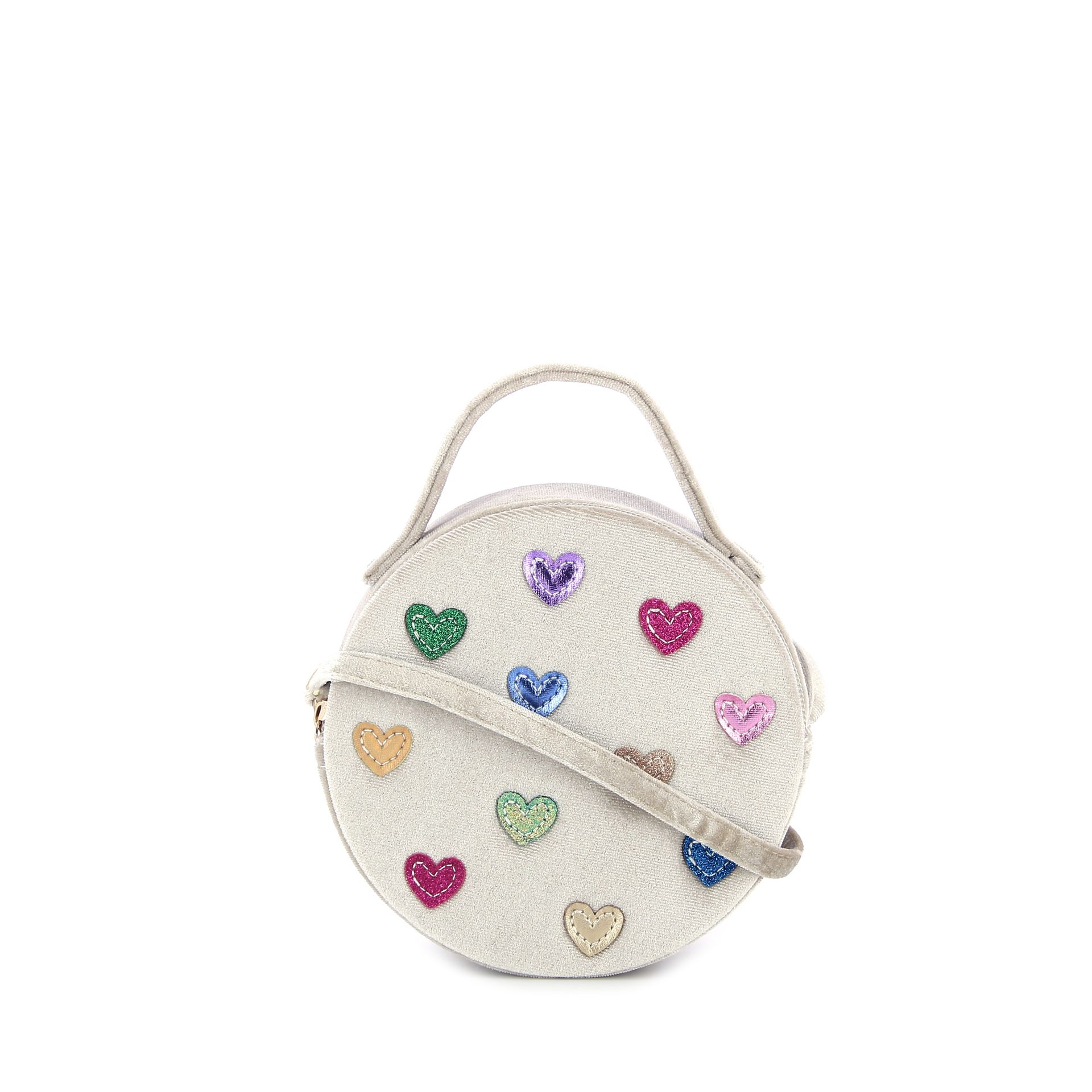 Mimi & Lula Jazzy hearts velvet bag 263601 beige