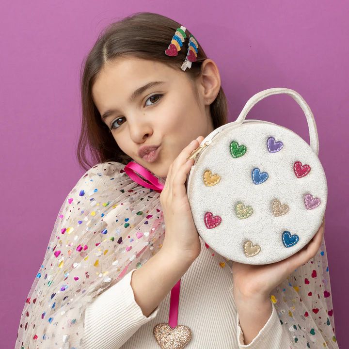 Mimi & Lula Jazzy hearts velvet bag 263601 beige