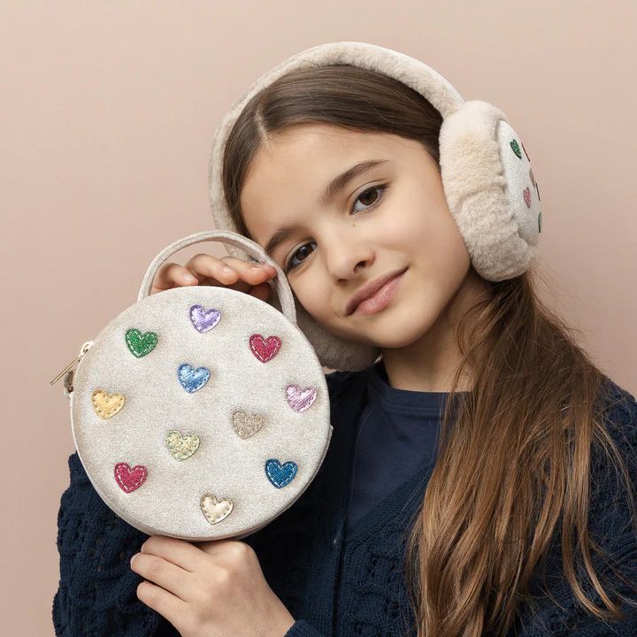 Mimi & Lula Jazzy hearts velvet bag 263601 beige