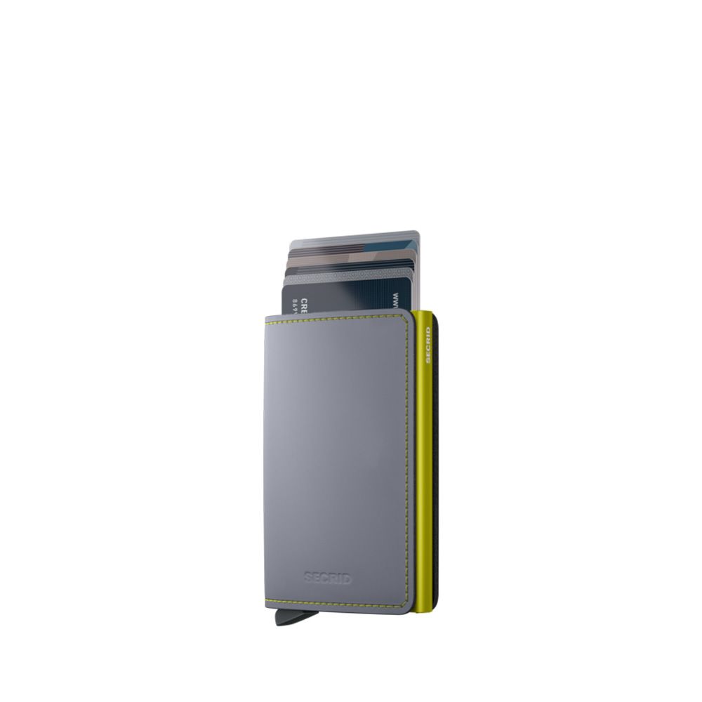 Secrid Slimwallet Matte Grey/Lime 264454 grijs