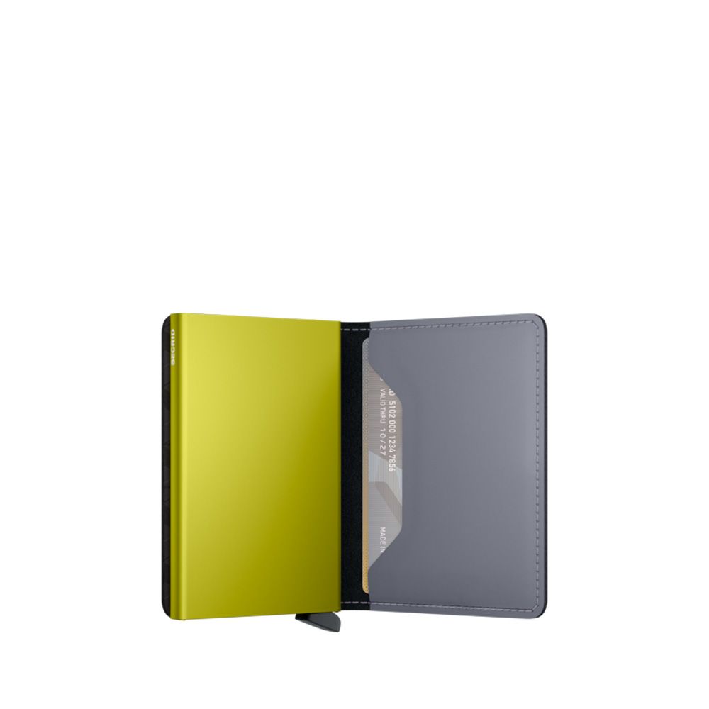 Secrid Slimwallet Matte Grey/Lime 264454 grijs