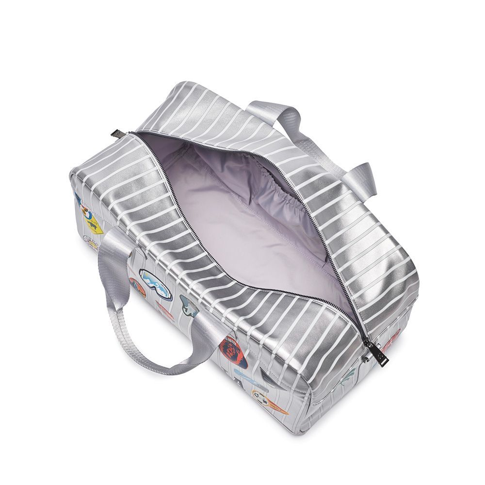 Jeune Premier Jetsetter Metallic Silver Caroline Weekend Bag 265033 zilver