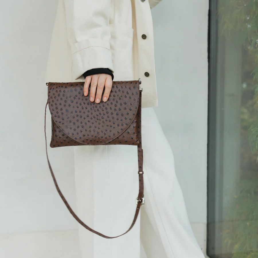 Mieke Dierckx Midi Enveloppe Etna Struzzo 265152 bruin