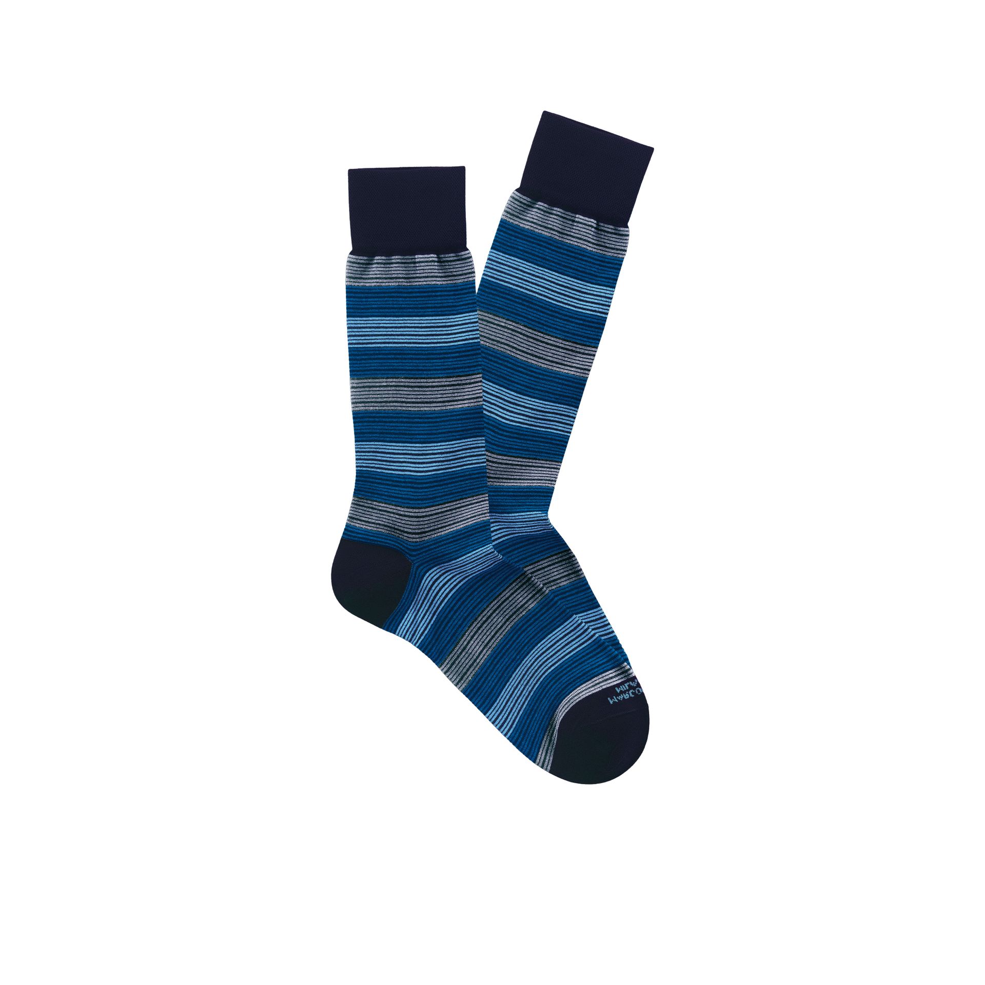 Marcoliani Elegance Scale Stripe Navy/ Blue 265256 blauw
