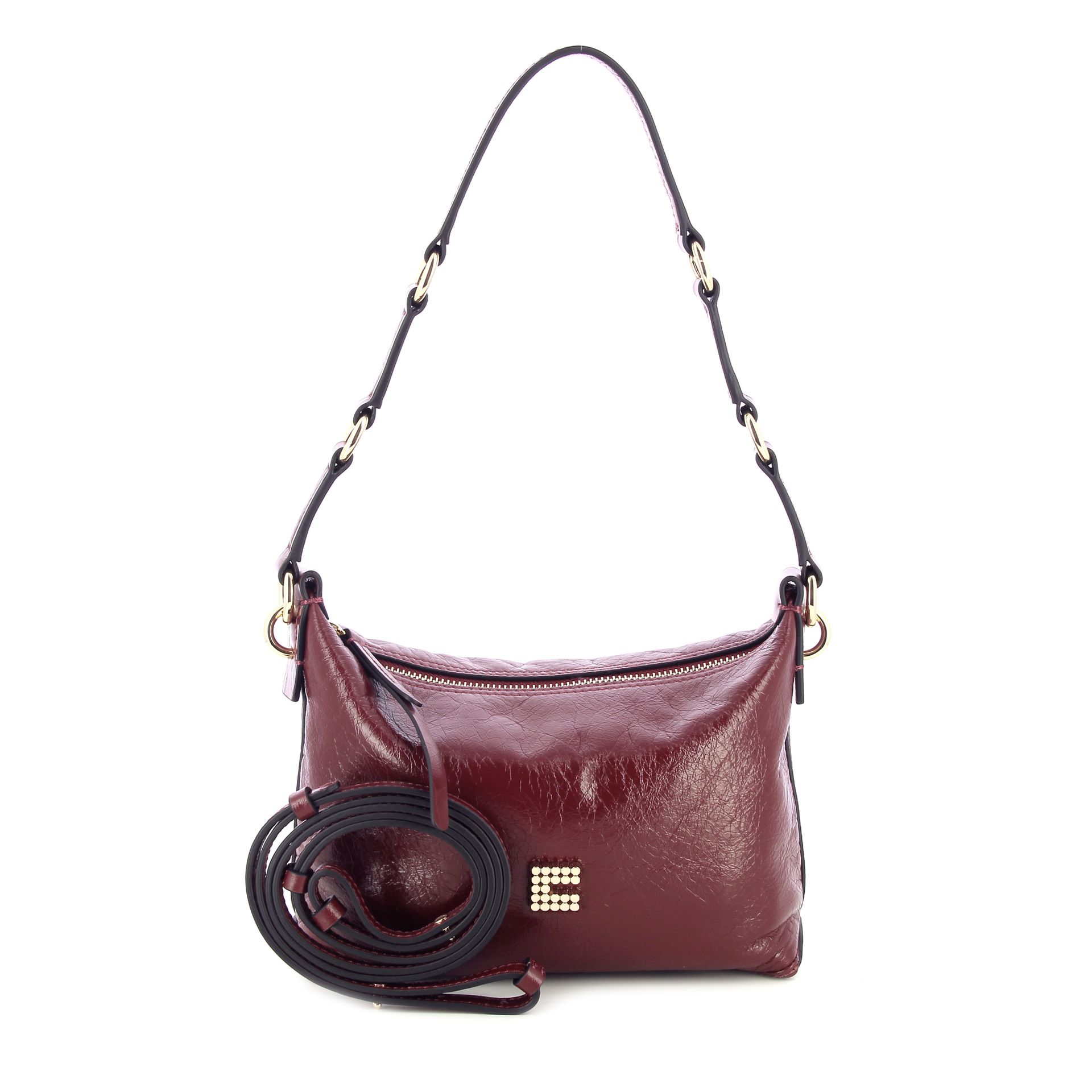 Clio Charly Mini Crinkle Patent Burgundy 265765 rood