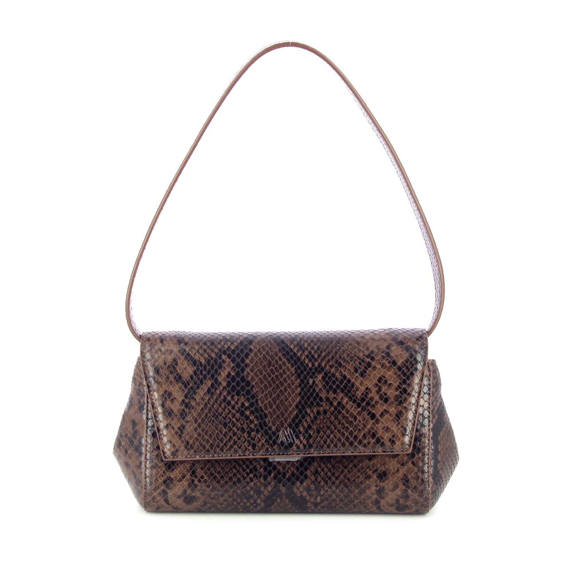 Kaai Ikon Clutch Python Dark Brown 266169 bruin