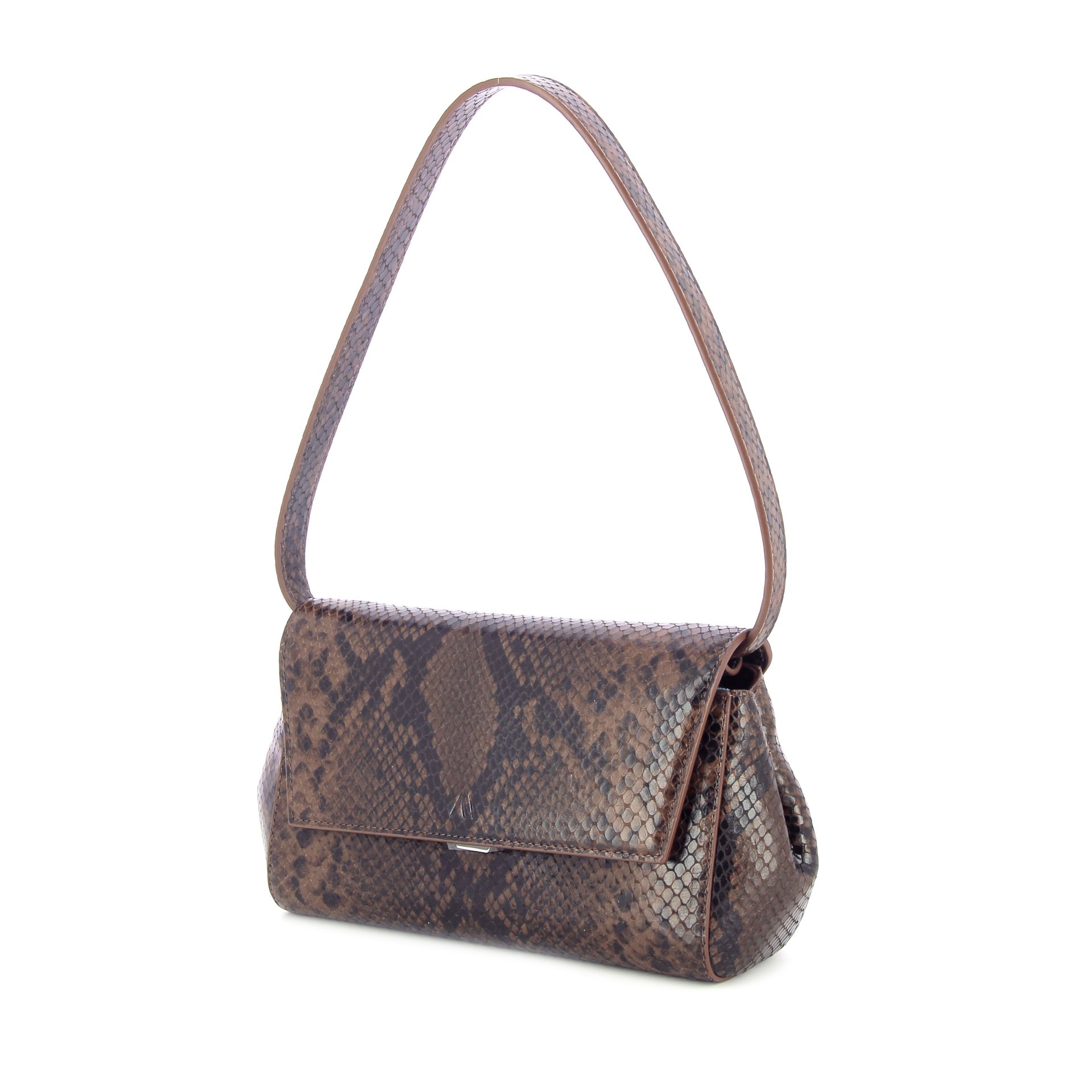 Kaai Ikon Clutch Python Dark Brown 266169 bruin