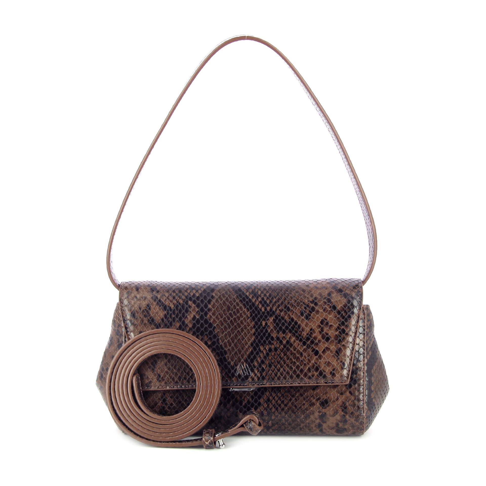 Kaai Ikon Clutch Python Dark Brown 266169 bruin