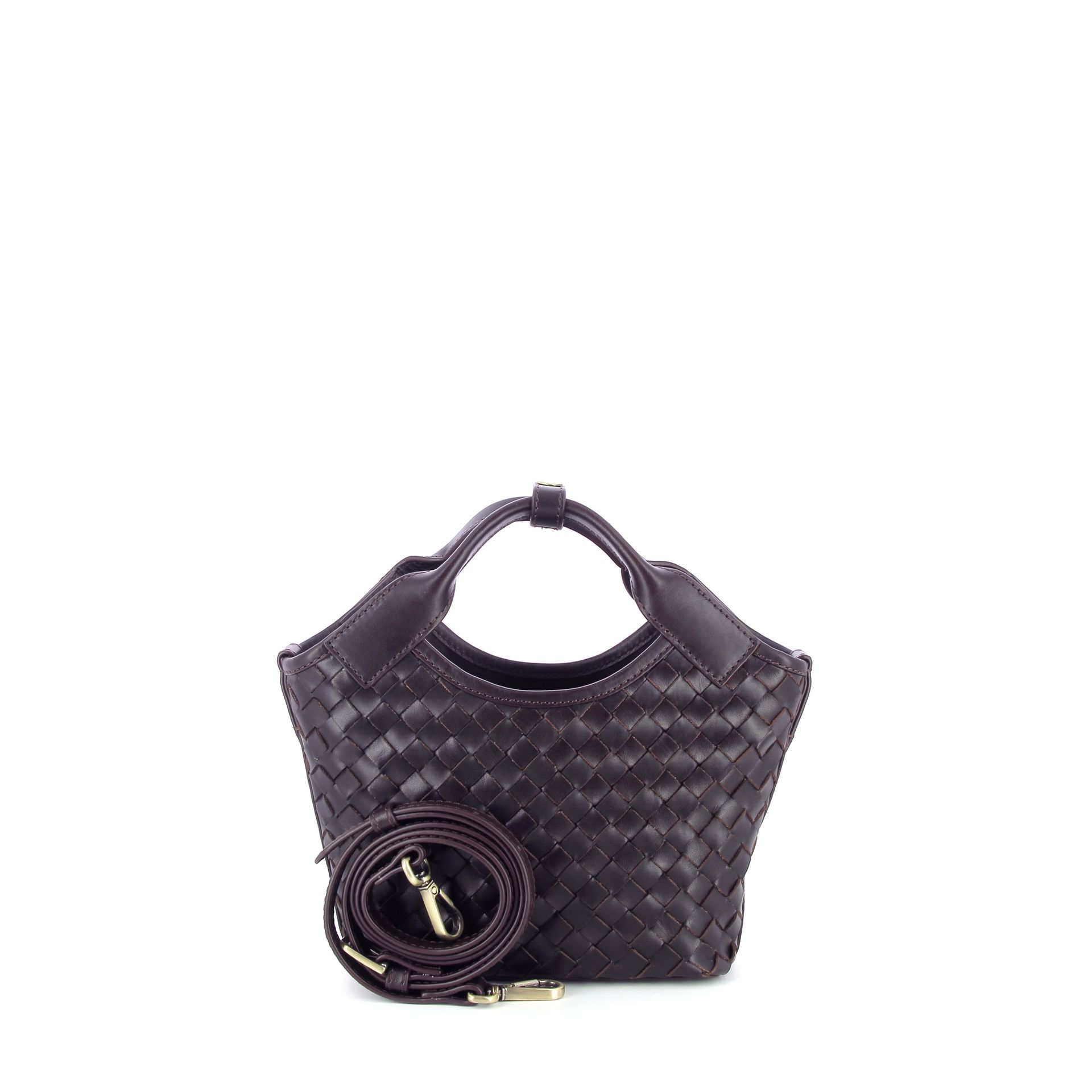 O My Bag Mara Mini Chocolate Woven 266322 bruin