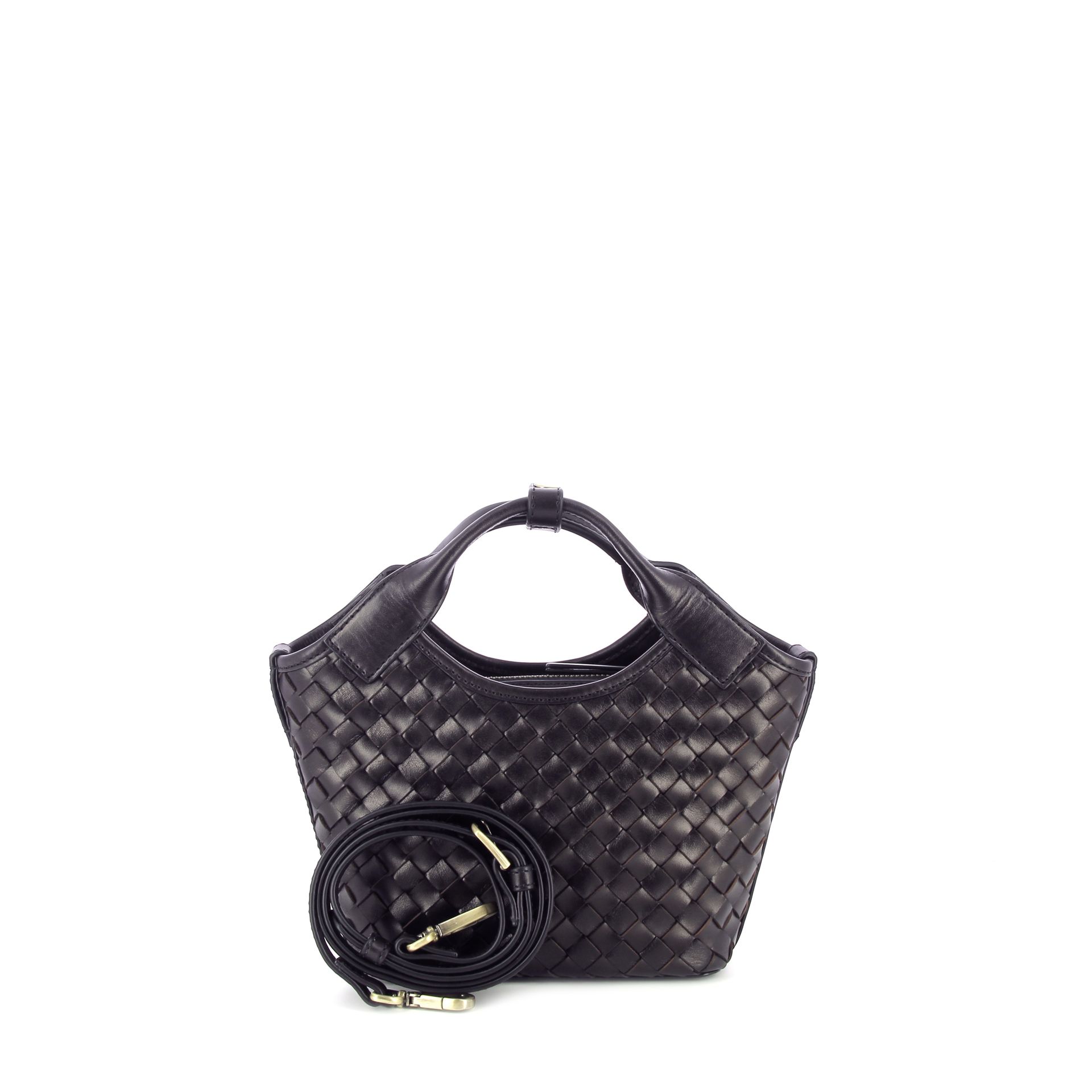 O My Bag Mara Mini Black Woven 266326 zwart